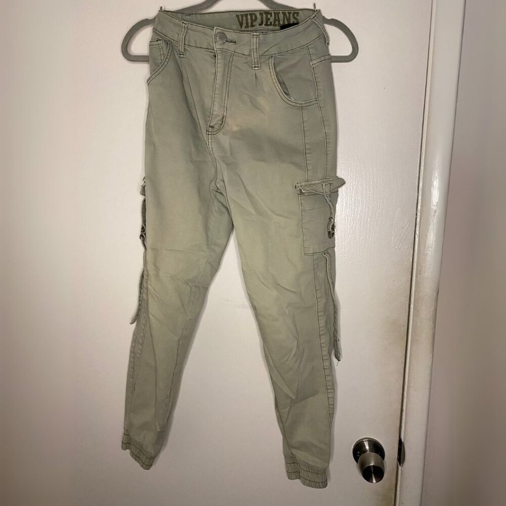VIP Jeans Cargo Jogger Pants Khaki Green Size 3/26